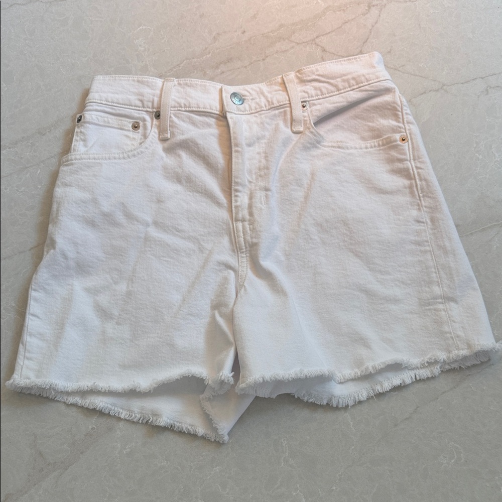 J.crew White High-Rise Denim Shorts